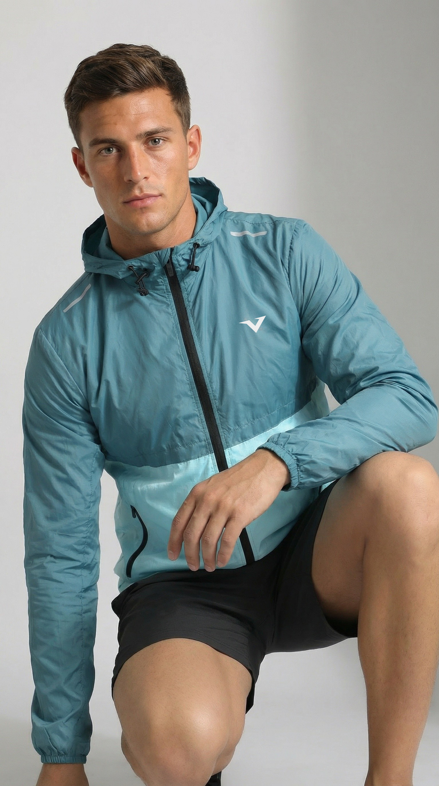Pace Windbreaker - Teal/Sky Blue