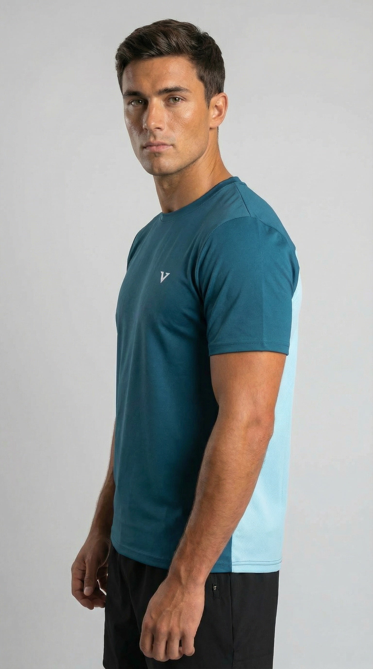 HexFlow™ T-shirt- Teal/Light Blue