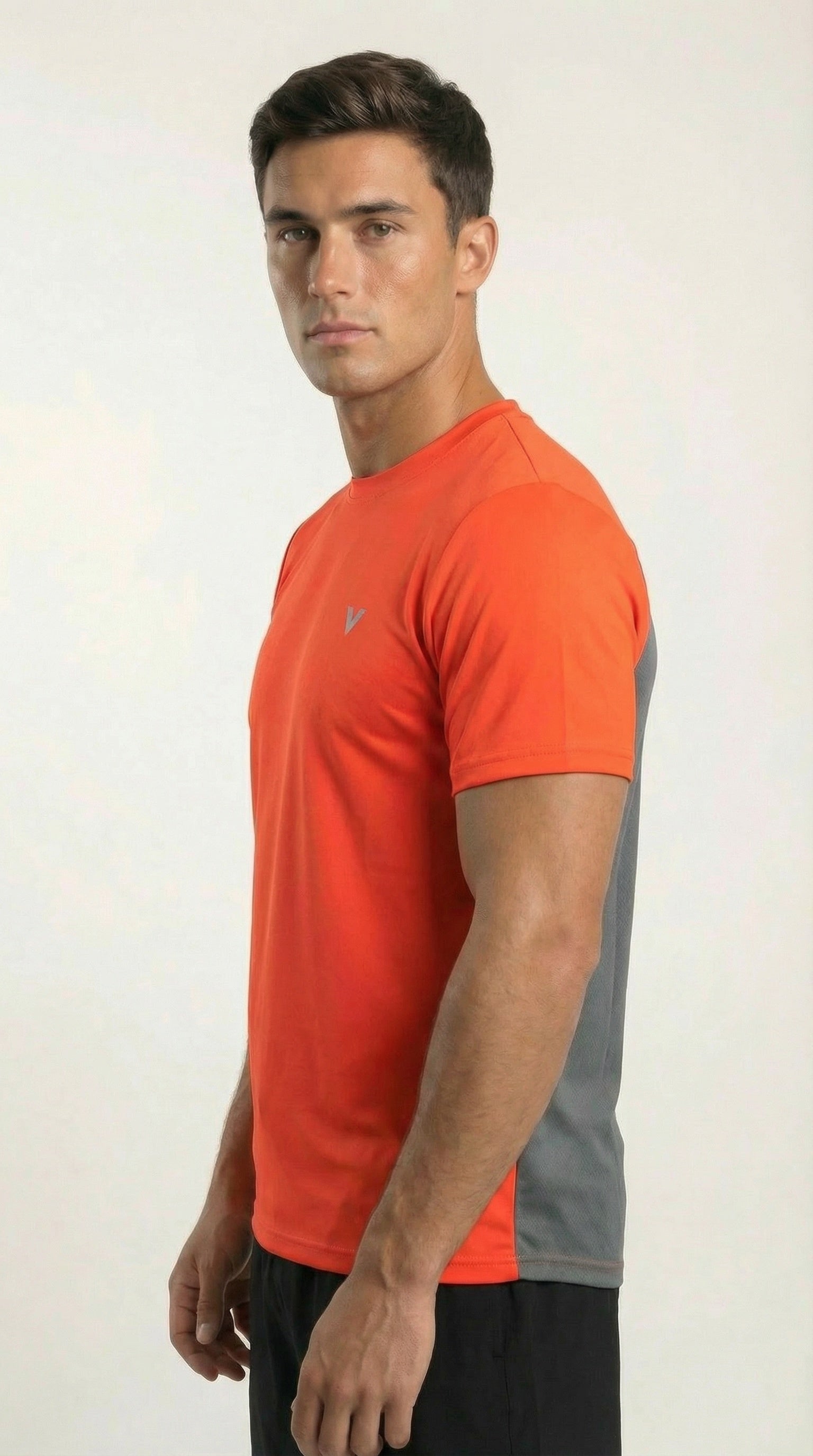 HexFlow™ T-shirt - Blood Orange/Grey